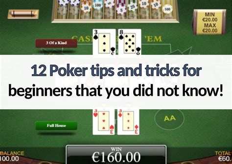 online poker tips and tricks